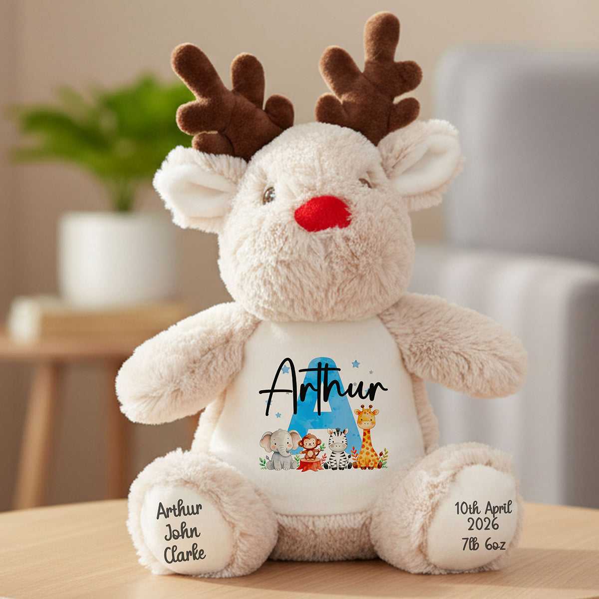 reindeer teddy personalised teddy bear