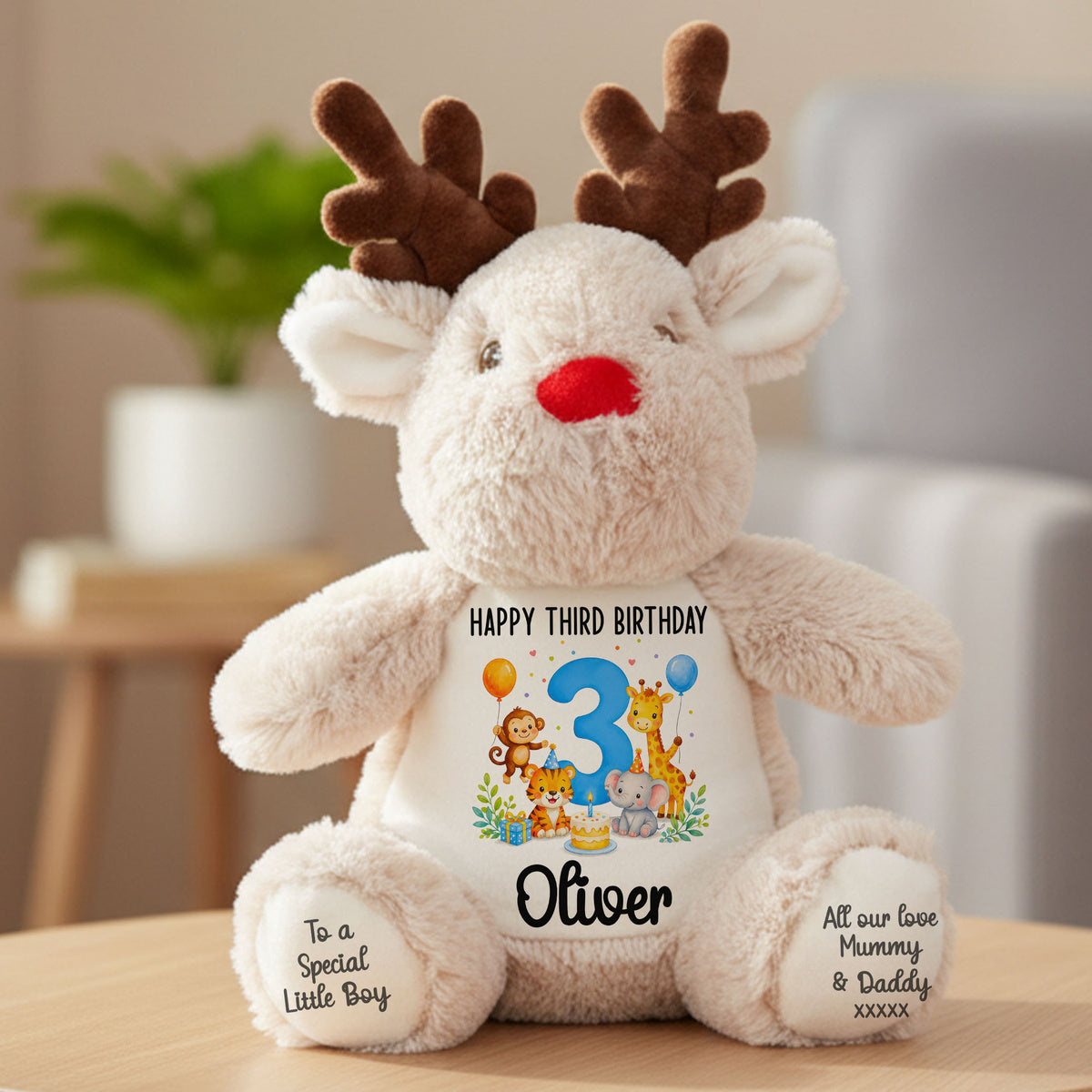 reindeer teddy personalised teddy bear