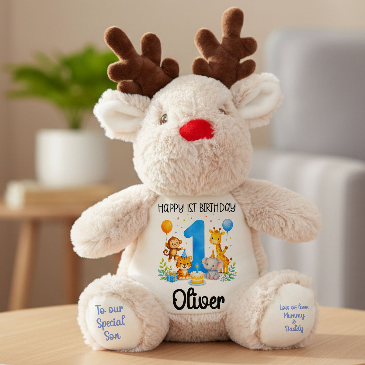 reindeer teddy personalised teddy bear