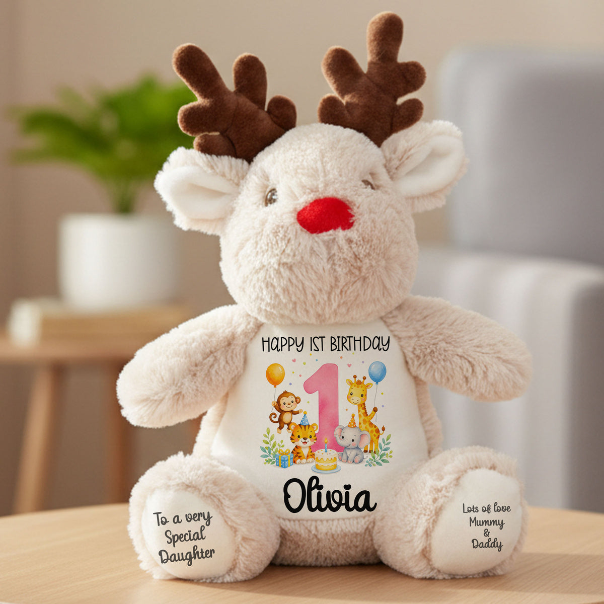 reindeer teddy personalised teddy bear
