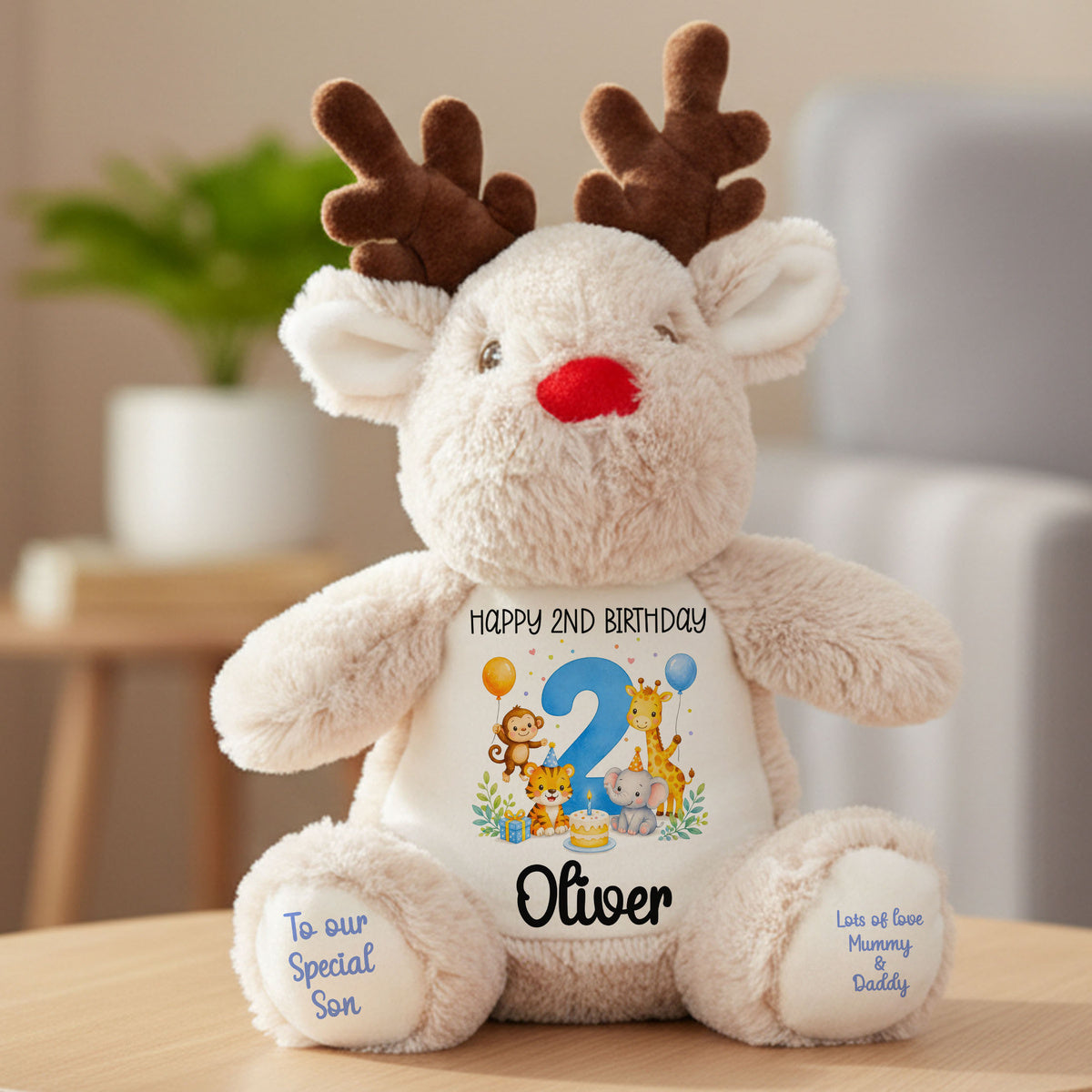reindeer teddy personalised teddy bear