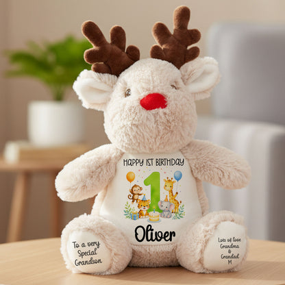 reindeer teddy personalised teddy bear