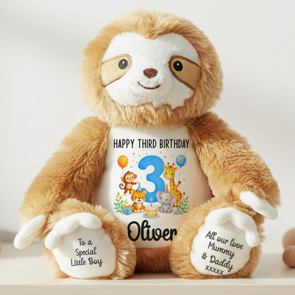 sloth teddy personalised teddy bear
