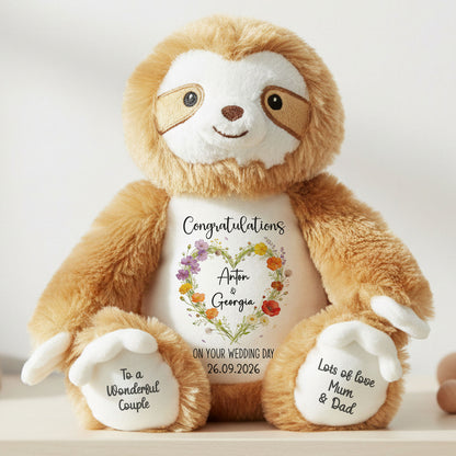 sloth teddy personalised teddy bear