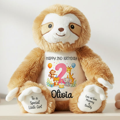 sloth teddy personalised teddy bear