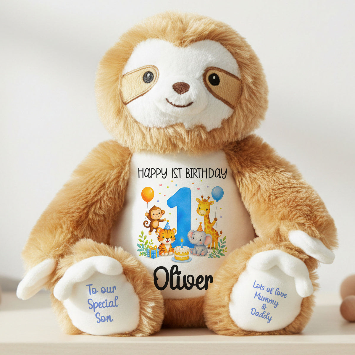 sloth teddy personalised teddy bear