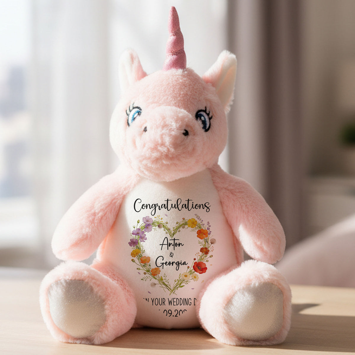 unicorn teddy personalised teddy bear