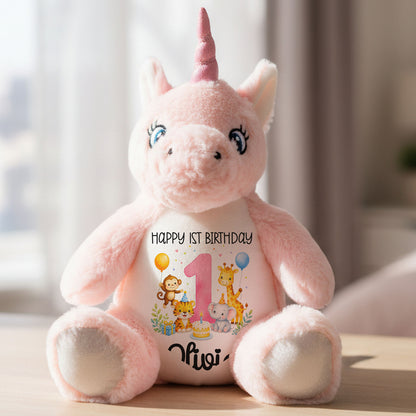 unicorn teddy personalised teddy bear