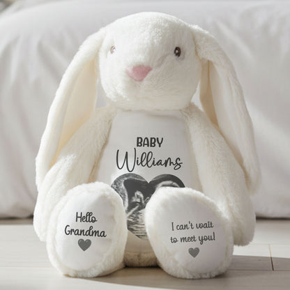 white bunny teddy personalised teddy bear