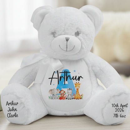 white teddy bear personalised teddy bear