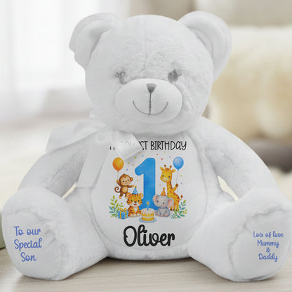 white teddy bear personalised teddy bear