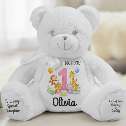 white teddy bear personalised teddy bear