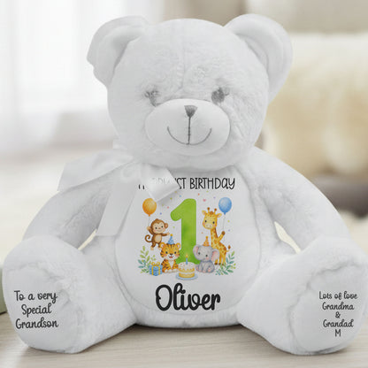 white teddy bear personalised teddy bear