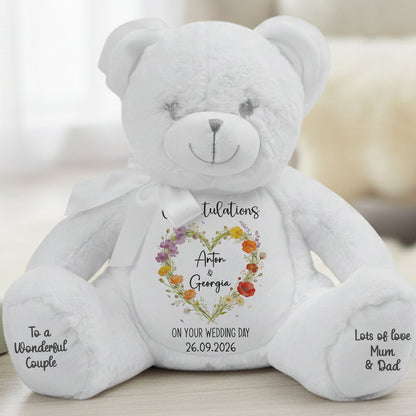 white teddy bear personalised teddy bear