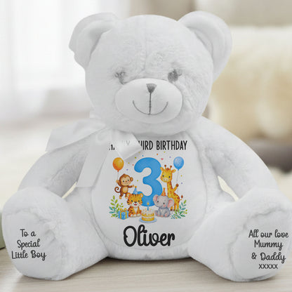 white teddy bear personalised teddy bear