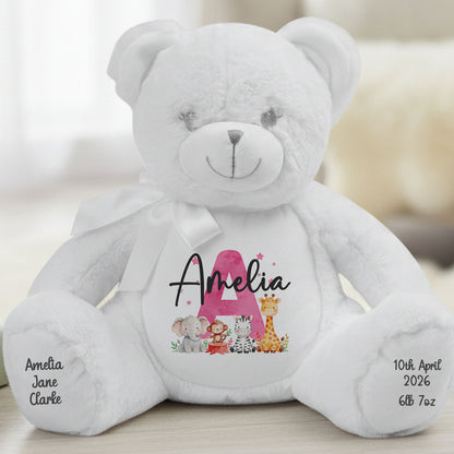 white teddy bear personalised teddy bear
