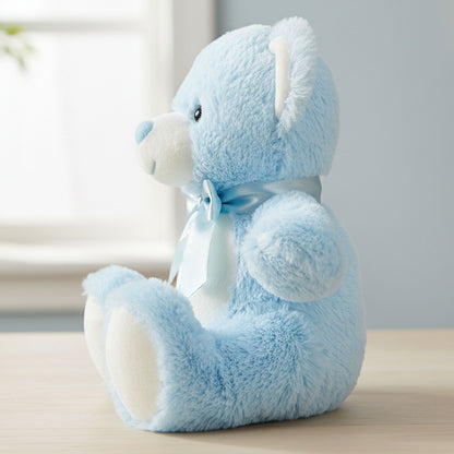 blue teddy bear personalised teddy bear side view