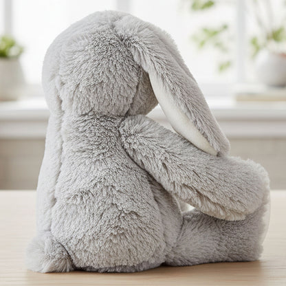 grey bunny teddy personalised teddy bear side view