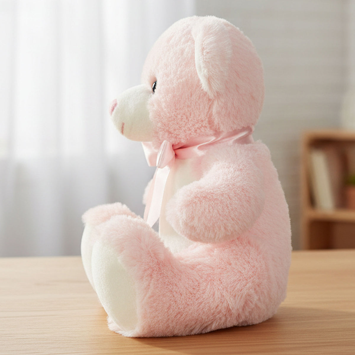 pink teddy bear personalised teddy bear side view
