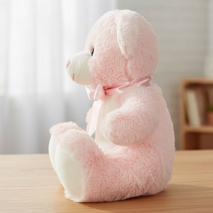 pink teddy bear personalised teddy bear side view