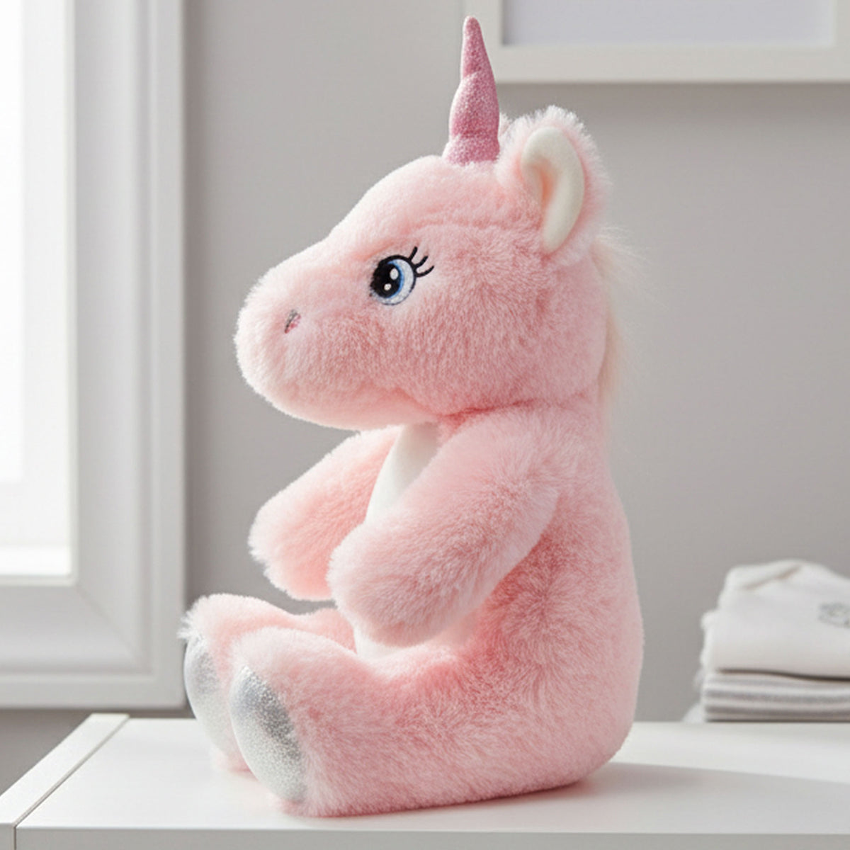 unicorn teddy personalised teddy bear side view