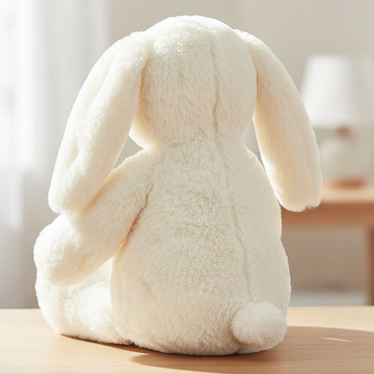 white bunny teddy personalised teddy bear side view