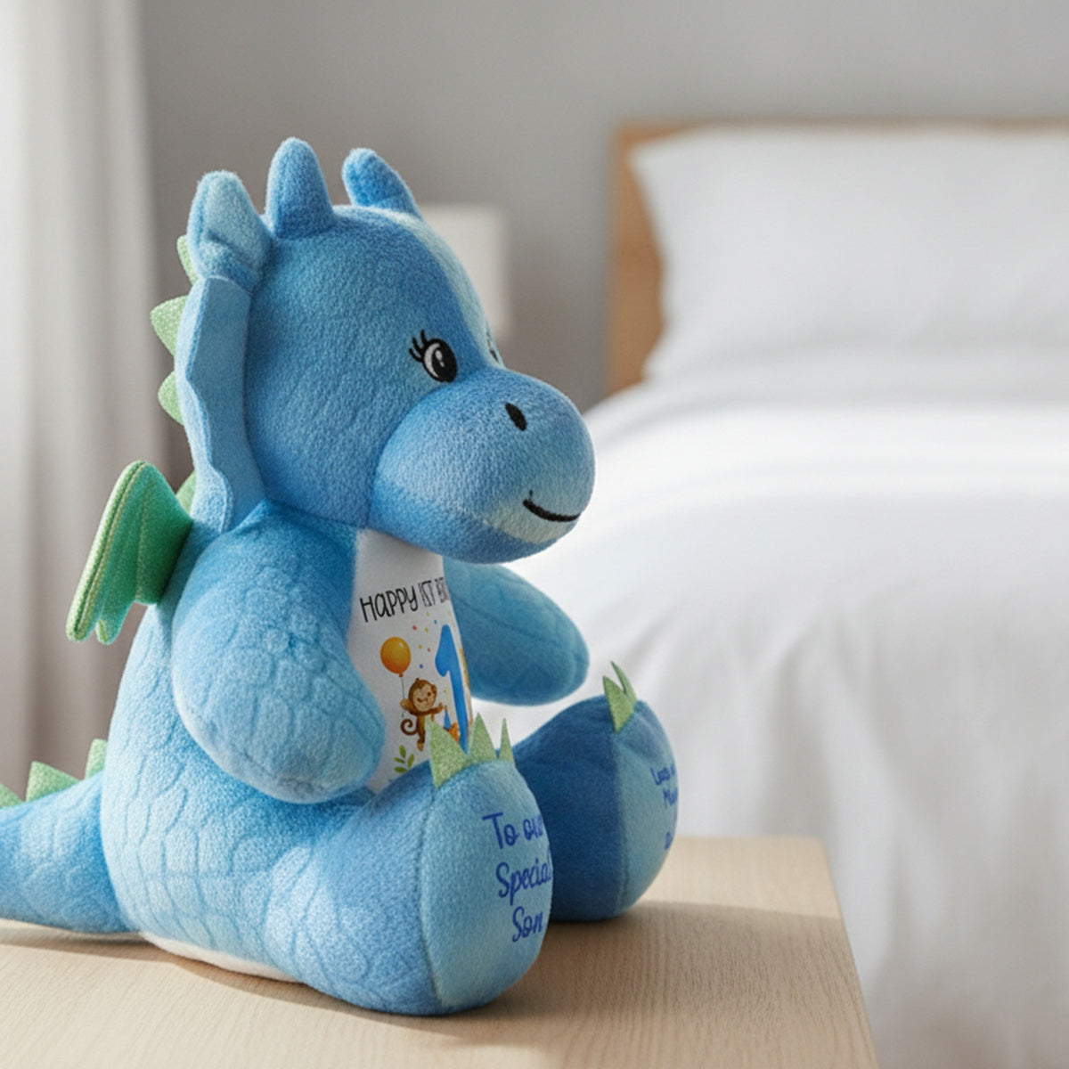 blue dragon teddy personalised teddy bear