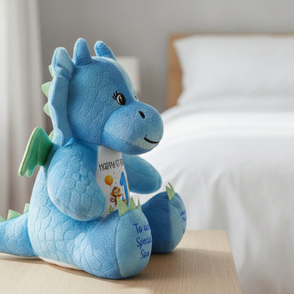 blue dragon teddy personalised teddy bear