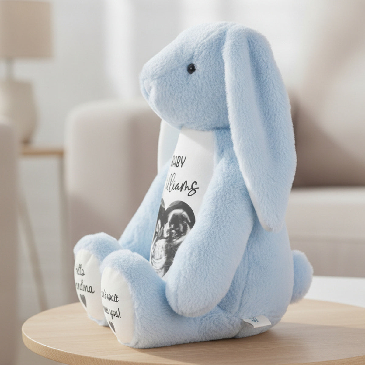 blue bunny teddy personalised teddy bear