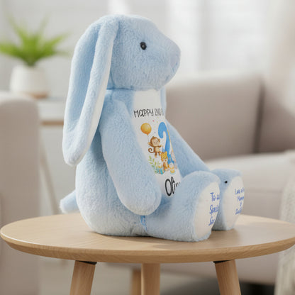 blue bunny teddy personalised teddy bear
