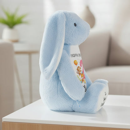 blue bunny teddy personalised teddy bear