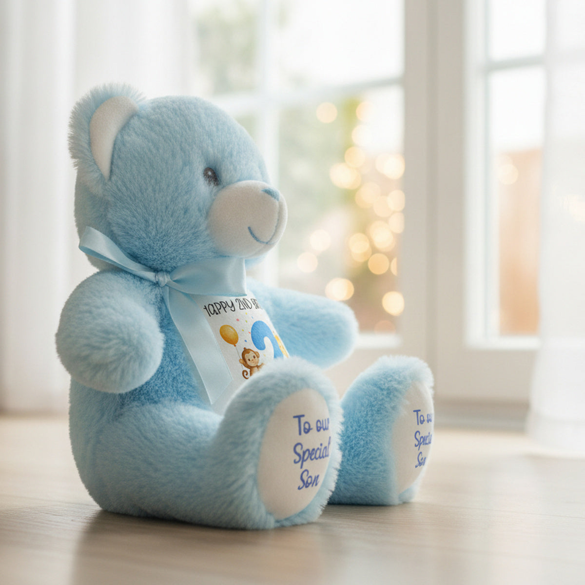 blue teddy bear personalised teddy bear