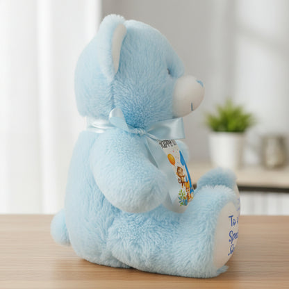 blue teddy bear personalised teddy bear