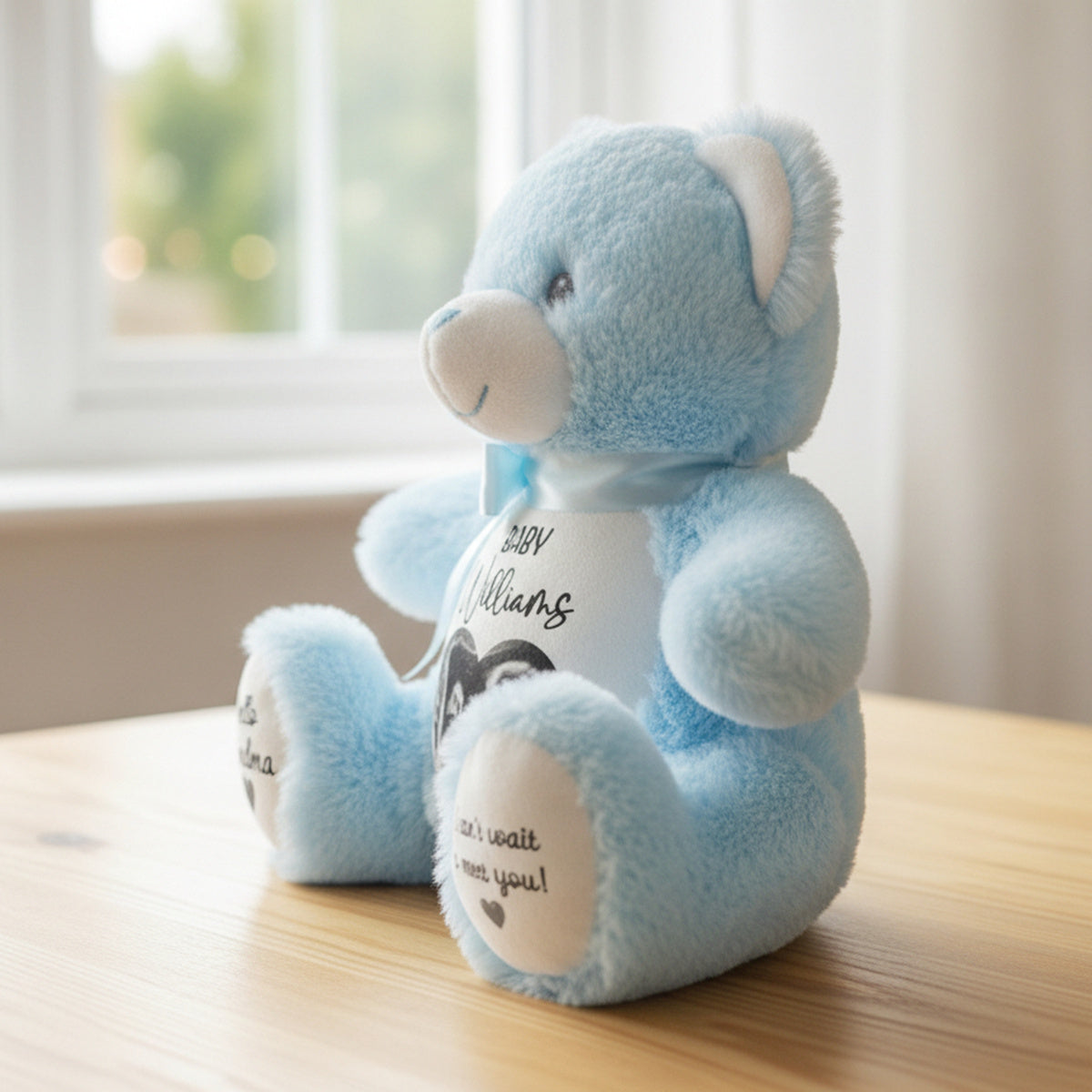 blue teddy bear personalised teddy bear