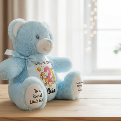 blue teddy bear personalised teddy bear