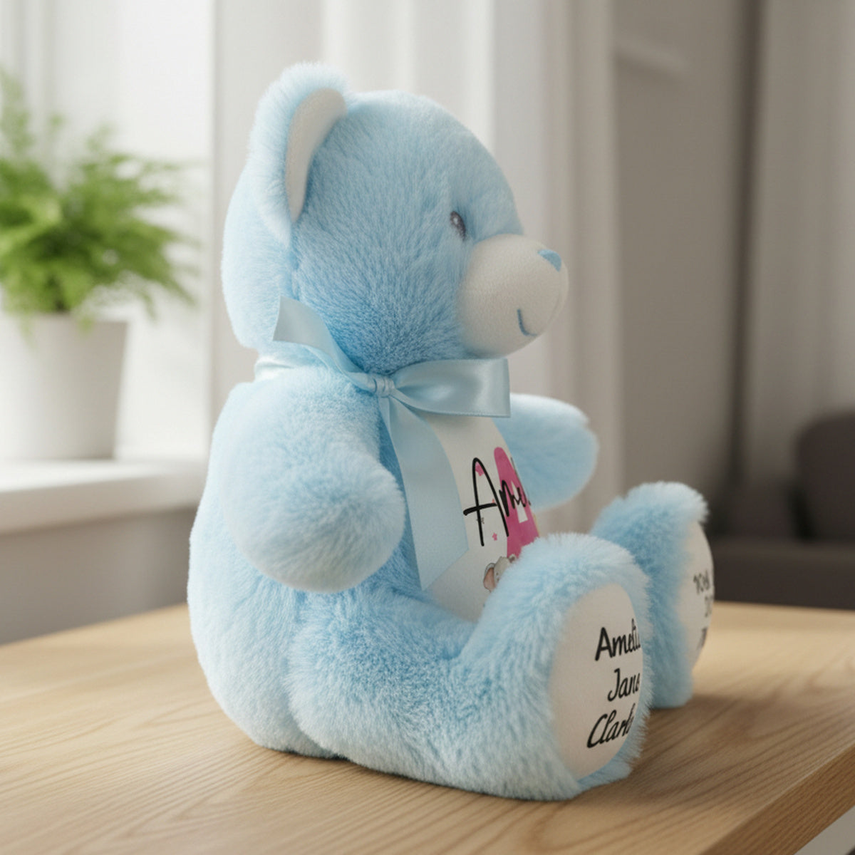 blue teddy bear personalised teddy bear