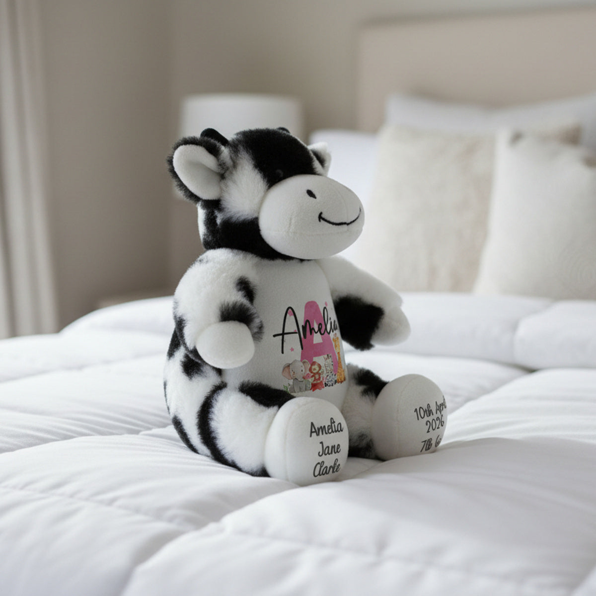 cow teddy personalised teddy bear