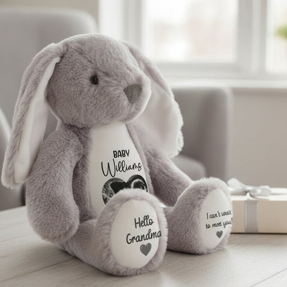 grey bunny teddy personalised teddy bear