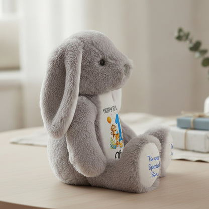 grey bunny teddy personalised teddy bear