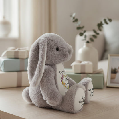grey bunny teddy personalised teddy bear