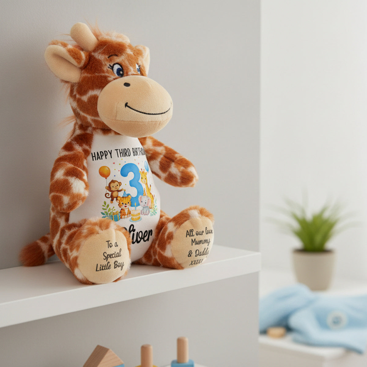 giraffe teddy personalised teddy bear
