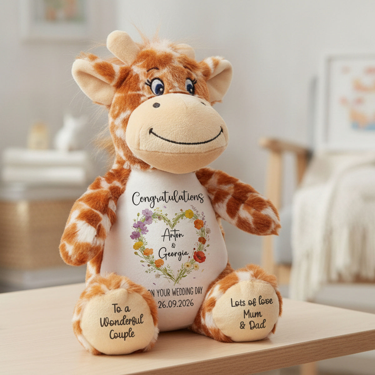 giraffe teddy personalised teddy bear