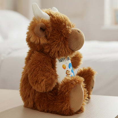 highland cow teddy personalised teddy bear