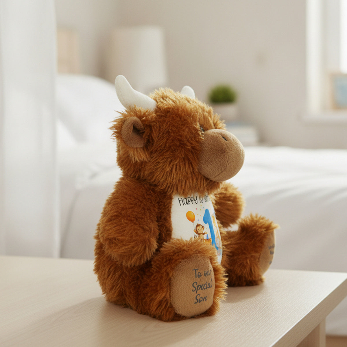 highland cow teddy personalised teddy bear