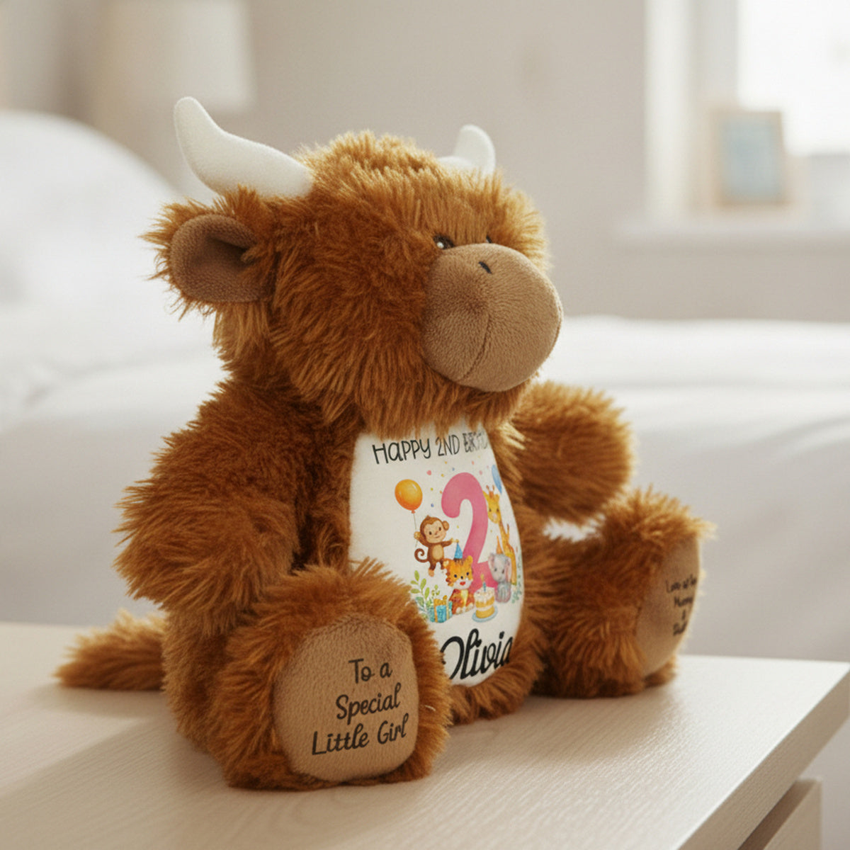 highland cow teddy personalised teddy bear