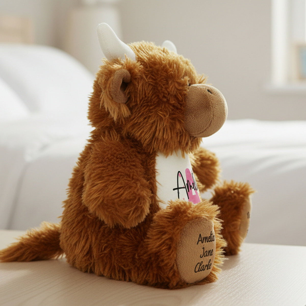 highland cow teddy personalised teddy bear