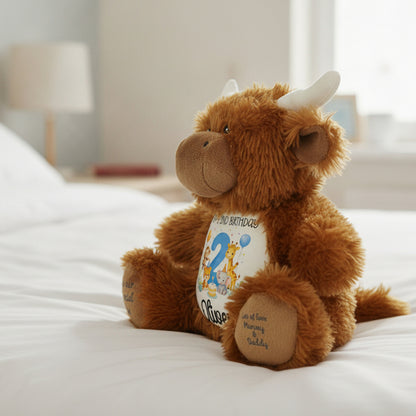 highland cow teddy personalised teddy bear