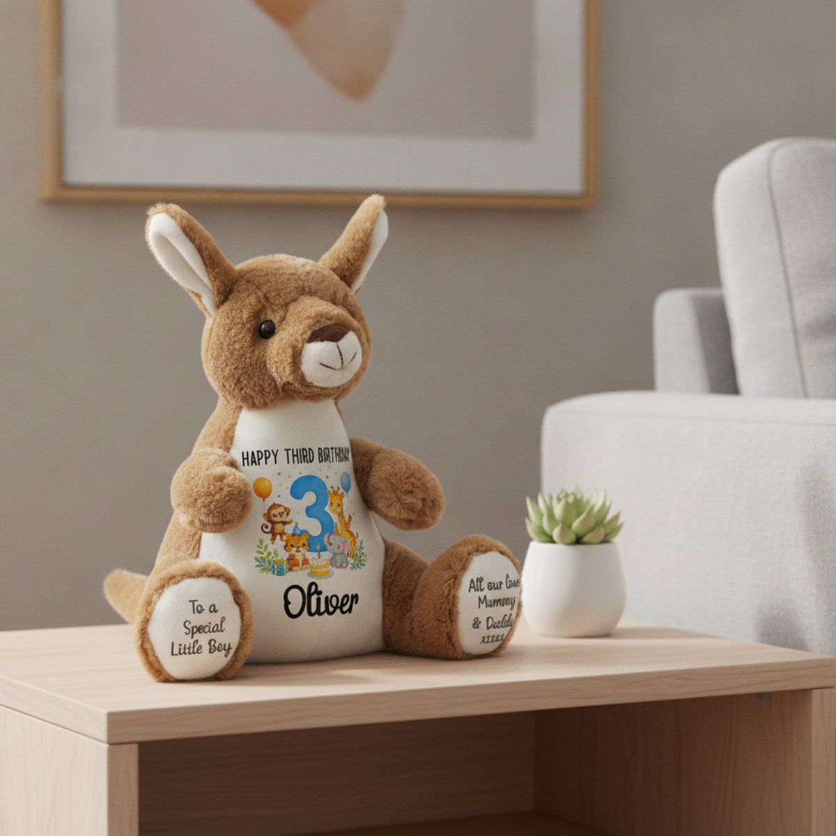 kangaroo teddy personalised teddy bear