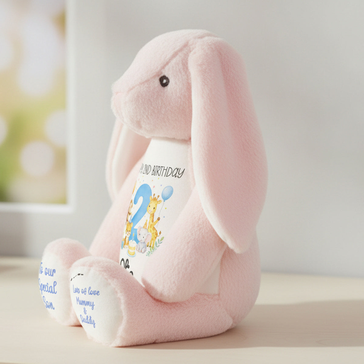 pink bunny teddy personalised teddy bear