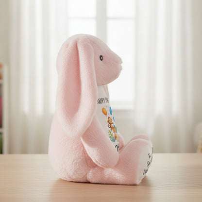 pink bunny teddy personalised teddy bear